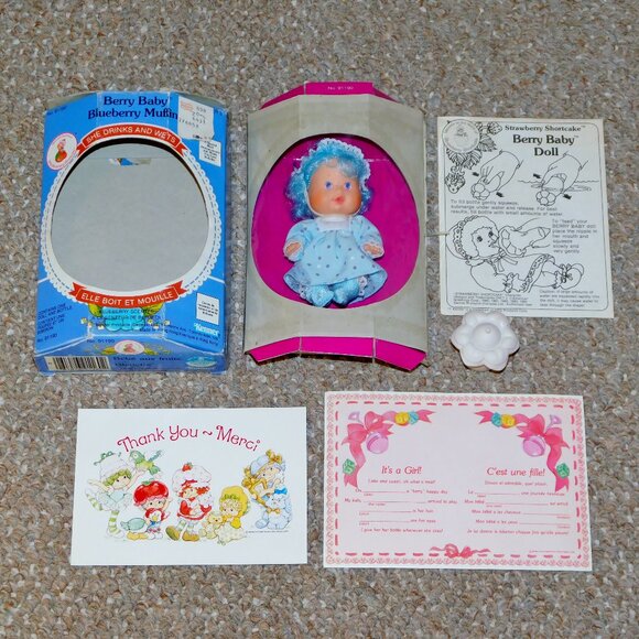 1984 Kenner Strawberry Shortcake Berry Baby Blueberry Muffin Complete in Box - Picture 2 of 14